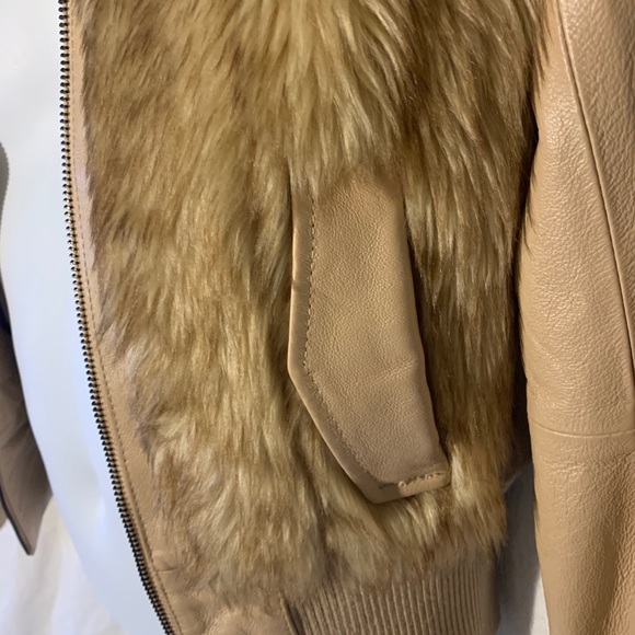 H&M Genuine Leather Faux Fur Jacket Sz 4 Sold Out! - Picture 4 of 9